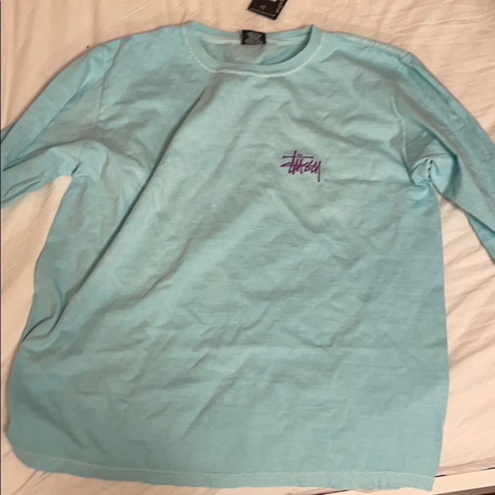 Teal Stussy Long sleeve shirt
